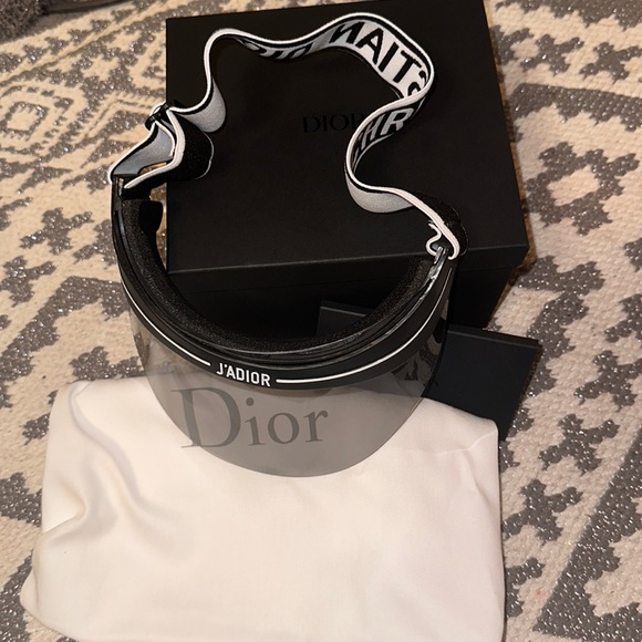 Dior Womens Club 1 Sun Visor J'ADIOR Logo Adjustable Black grey - Picture 1 of 7